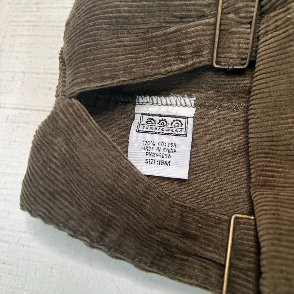 Vintage Tumbleweed Green Corduroy Kids Overalls - Picture 4 of 6